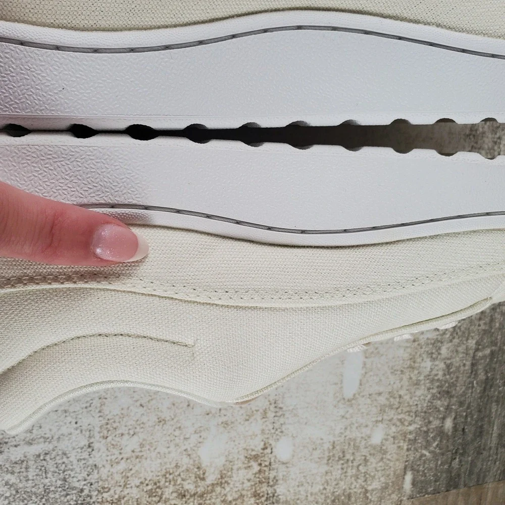 Allbirds Canvas Pacer Womens Shoes Sz 8 W Running Natural White Lace Up Sneaker